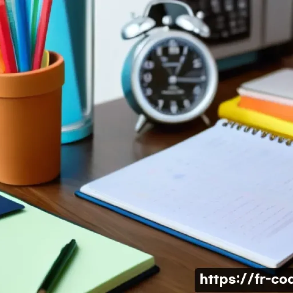 스포츠지도사 시험 전 필수 체크리스트 - A neat study desk scene featuring a young French student preparing for a sports coach exam: a clean,...