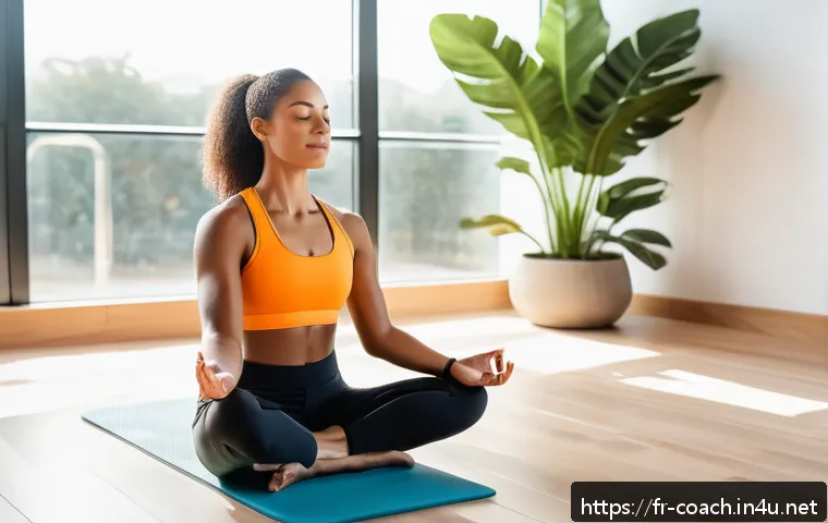 스포츠지도사로 일하면서 생긴 에피소드 - A serene holistic coaching session in a modern wellness studio, featuring a diverse male and female ...