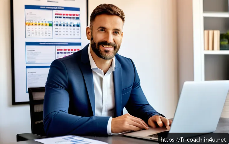 스포츠지도사 자격증 유효기간 및 갱신 방법 - A professional French sports coach in their early 30s, dressed in smart casual sportswear with a bra...